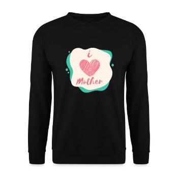 I love mother - Unisex Pullover - Schwarz - Vorne - Alina (178cm) & Michal (187cm)