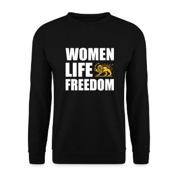 Women life freedom - Sweat-shirt Unisexe - noir - Devant - Alina (178cm) & Michal (187cm)