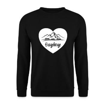 Erzgebirge Berge Liebe Heimat - Unisex Pullover - Schwarz - Vorne - Alina (178cm) & Michal (187cm)
