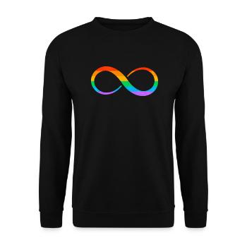 Gay Pride Parade LGBTQ+ Rainbow Flag Body Positive - Unisex Sweatshirt - black - Front - Alina (178cm) & Michal (187cm)