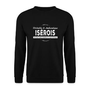 Isérois de l'Isère - Sweat-shirt Unisexe - noir - Devant - Alina (178cm) & Michal (187cm)