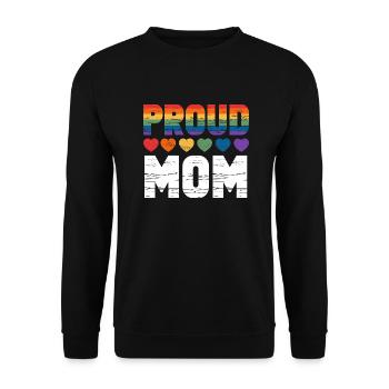 Proud Mom LGBT Rainbow Heart - Unisex Sweatshirt - black - Front - Alina (178cm) & Michal (187cm)