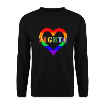 Mois de la fierté gay LGBT Amour arc-en-ciel gay - Sweat-shirt Unisexe - noir - Devant - Alina (178cm) & Michal (187cm)