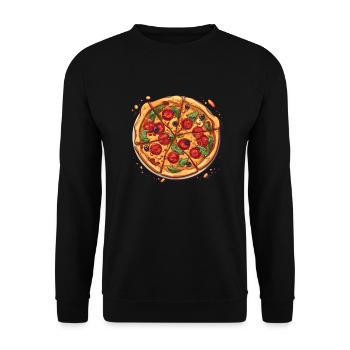 Pizza Love - Unisex Sweatshirt - black - Front - Alina (178cm) & Michal (187cm)