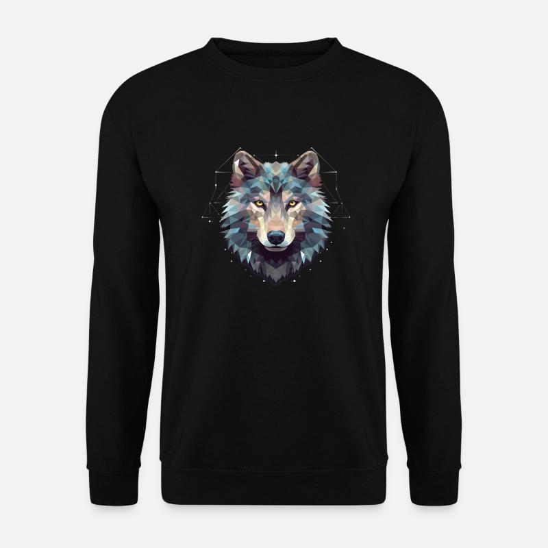 Geometric wolf's head - Unisex Sweatshirt - black