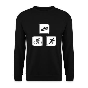 Triathlon Swim Bike Run Marathon - Unisex Pullover - Schwarz - Vorne - Alina (178cm) & Michal (187cm)