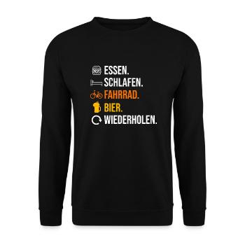Radfahrer Fahrradfahrer Bier Rad Fahrrad - Unisex Pullover - Schwarz - Vorne - Alina (178cm) & Michal (187cm)