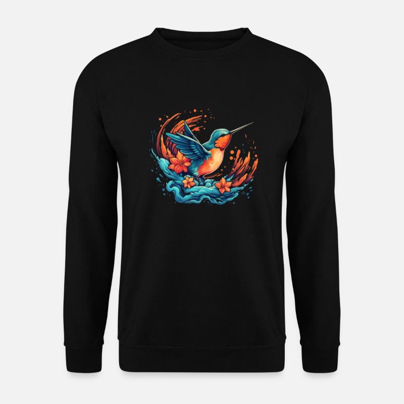 Oiseau explosion de fleurs - Sweat-shirt Unisexe - noir