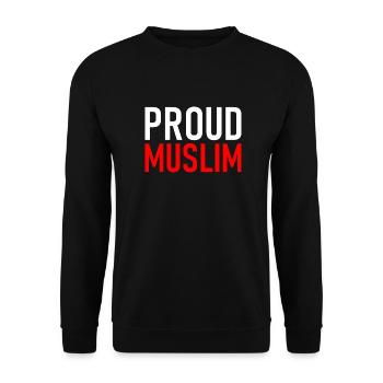 Proud Muslim - Muslims - Islam - Unisex Sweatshirt - black - Front - Alina (178cm) & Michal (187cm)