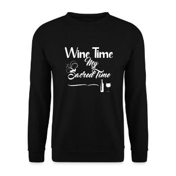 WINETime Design pour les T-chirts noirs - Sweat-shirt Unisexe - noir - Devant - Alina (178cm) & Michal (187cm)