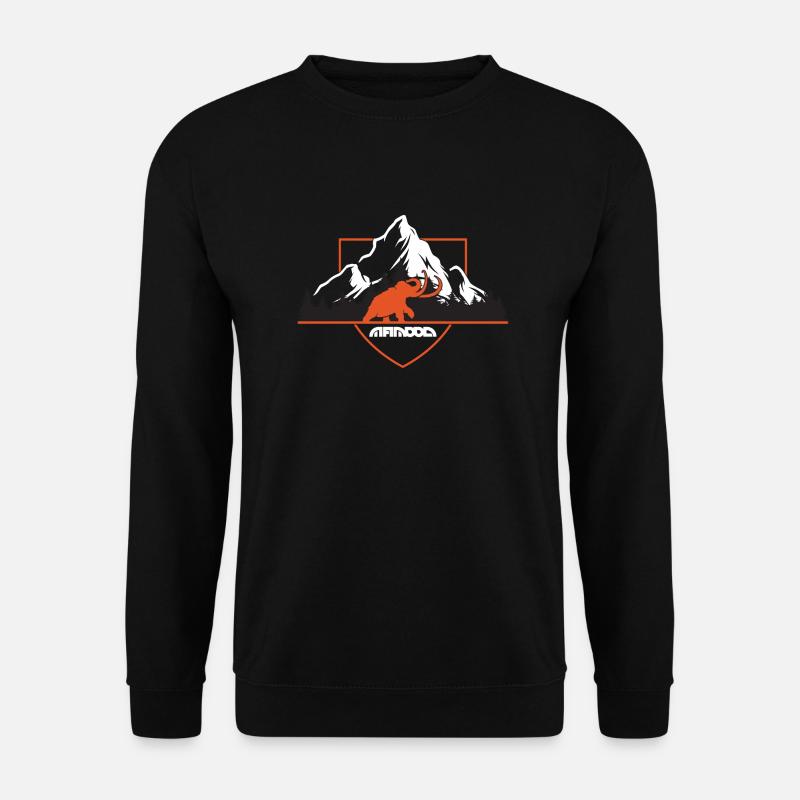 mammut in den bergen wappen schild - Unisex Pullover - Schwarz
