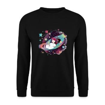 Mary dans l espace - Sweat-shirt Unisexe - noir - Devant - Alina (178cm) & Michal (187cm)