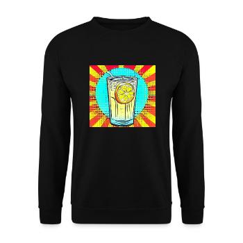 Pop Art Lemonade: A Refreshing Glass of Vibrant - Unisex Sweatshirt - black - Front - Alina (178cm) & Michal (187cm)