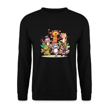Animals in madness n°2 - Unisex Sweatshirt - black - Front - Alina (178cm) & Michal (187cm)