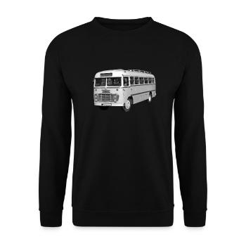 Bus Ikarus 31 Ungarn DDR Ostalgie Oldtimer - Unisex Pullover - Schwarz - Vorne - Alina (178cm) & Michal (187cm)