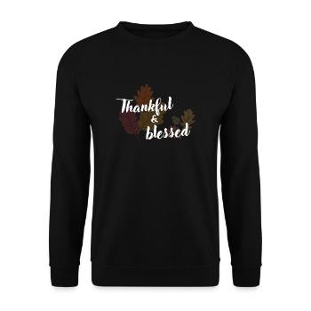 Thanksgiving Thankful Shirt Fall - Sweat-shirt Unisexe - noir - Devant - Alina (178cm) & Michal (187cm)