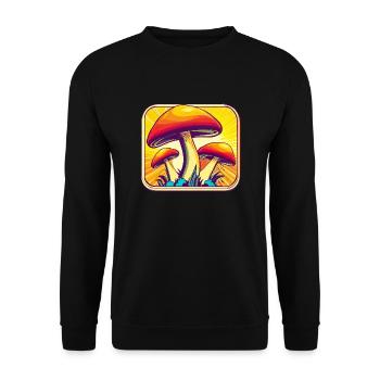 Mushrooms Mushrooms Retro 70s Design Gift - Unisex Sweatshirt - black - Front - Alina (178cm) & Michal (187cm)