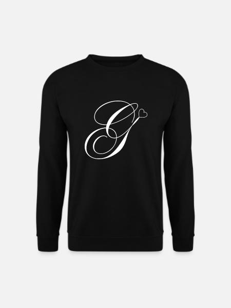 Letter g heart calligraphy - Unisex Sweatshirt - black