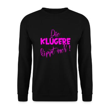 The smarter one tilts to 4500x5400 - Unisex Sweatshirt - black - Front - Alina (178cm) & Michal (187cm)