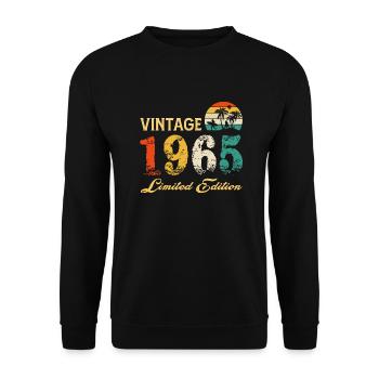 Vintage 1965 Limited Edition Born In 1965 Birthday - Unisex Sweatshirt - black - Front - Alina (178cm) & Michal (187cm)