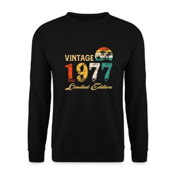 Millésime 1977 Edition Limitée Made In 1977 Anniversaire - Sweat-shirt Unisexe - noir - Devant - Alina (178cm) & Michal (187cm)