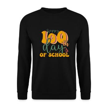Happy 100th day of school, Schulstart 100 Tage Fun - Unisex Pullover - Schwarz - Vorne - Alina (178cm) & Michal (187cm)