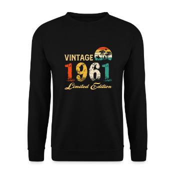 Vintage 1961 Limited Edition Made In 1961 Birthday - Unisex Sweatshirt - black - Front - Alina (178cm) & Michal (187cm)