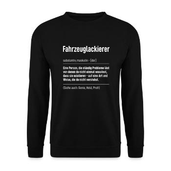 Fahrzeuglackierer - Unisex Pullover - Schwarz - Vorne - Alina (178cm) & Michal (187cm)