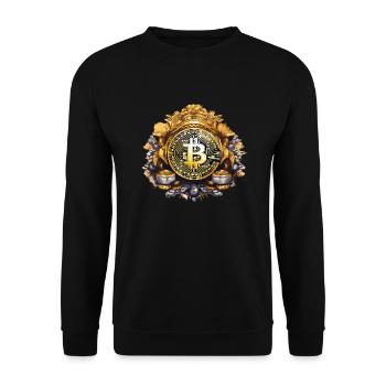 Bitcoin - Unisex Pullover - Schwarz - Vorne - Alina (178cm) & Michal (187cm)