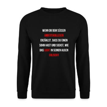 Alleinerziehende Mutter Arbeit Flirten traurig - Unisex Pullover - Schwarz - Vorne - Alina (178cm) & Michal (187cm)