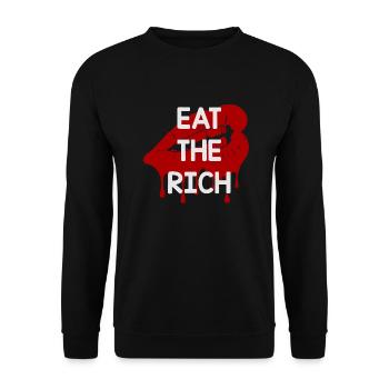 EAT THE RICH - 🍴 - Unisex Sweatshirt - black - Front - Alina (178cm) & Michal (187cm)