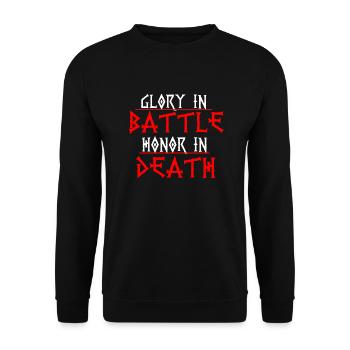 Zitat von Battle Viking - Unisex Pullover - Schwarz - Vorne - Alina (178cm) & Michal (187cm)