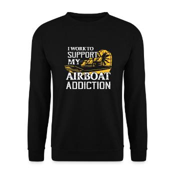 Je travaille pour soutenir mon hydroplane de dépendance aux hydroglisseurs - Sweat-shirt Unisexe - noir - Devant - Alina (178cm) & Michal (187cm)