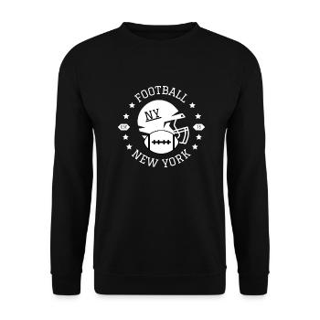 NY Football Helmet Ball Mash white print - Unisex Pullover - Schwarz - Vorne - Alina (178cm) & Michal (187cm)