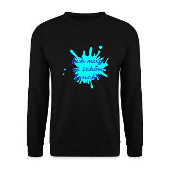 ich mag es schön feucht - Unisex Pullover - Schwarz - Vorne - Alina (178cm) & Michal (187cm)