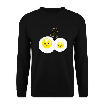Fried Eggs Love - Unisex Sweatshirt - black - Front - Alina (178cm) & Michal (187cm)