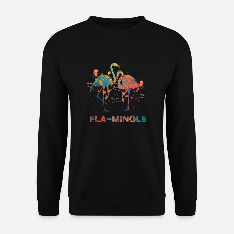 Flamingo Fla Mingle - Unisex Pullover - Schwarz