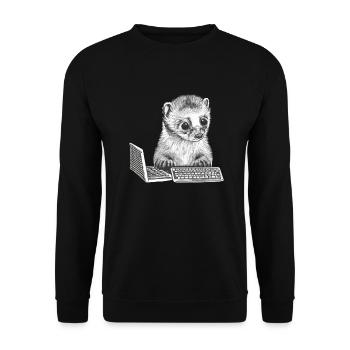 CUTE GEEK FERRET - Unisex Sweatshirt - black - Front - Alina (178cm) & Michal (187cm)