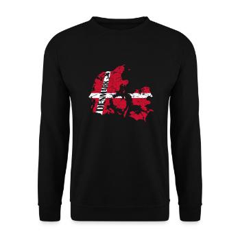 Danemark drapeau national Fierté danoise Nordique - Sweat-shirt Unisexe - noir - Devant - Alina (178cm) & Michal (187cm)