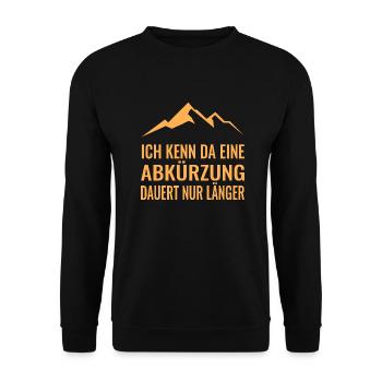 Berg Wandern Lustiger Spruch Geocache - Unisex Pullover - Schwarz - Vorne - Alina (178cm) & Michal (187cm)