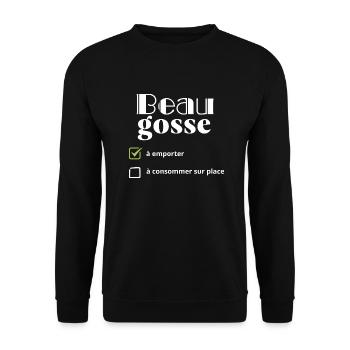 Beau gosse à emporter - Sweat-shirt Unisexe - noir - Devant - Alina (178cm) & Michal (187cm)