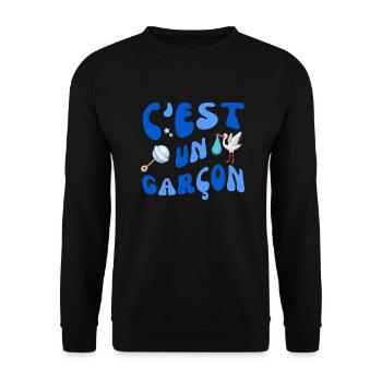 C'est un garçon grossesse enceinte bébé - Sweat-shirt Unisexe - noir - Devant - Alina (178cm) & Michal (187cm)