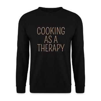 cooking as a therapy Design mit Bedeutung - Unisex Pullover - Schwarz - Vorne - Alina (178cm) & Michal (187cm)