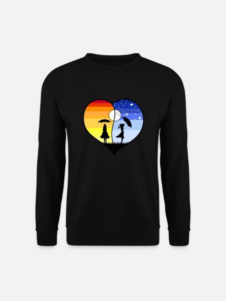 HEART YING YANG - Unisex Sweatshirt - black