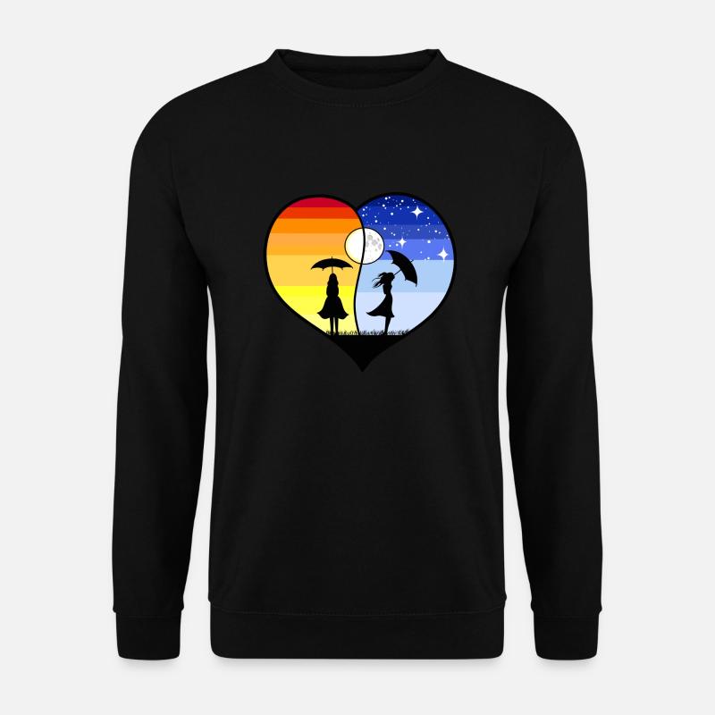 HERZ YING YANG - Unisex Pullover - Schwarz