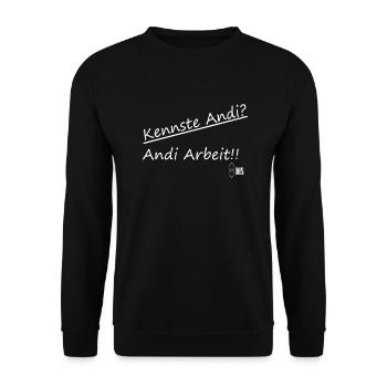 Kennste Andi? Andi Arbeit!! - Unisex Pullover - Schwarz - Vorne - Alina (178cm) & Michal (187cm)