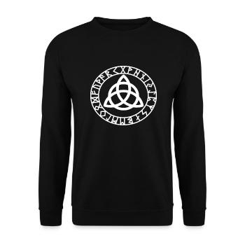 Wikinger Symbol Kelten - Unisex Pullover - Schwarz - Vorne - Alina (178cm) & Michal (187cm)