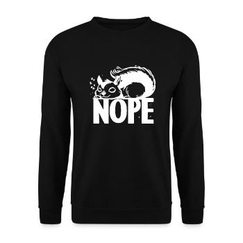 Nope Eichhörnchen Faulenzer Geschenkideen - Unisex Pullover - Schwarz - Vorne - Alina (178cm) & Michal (187cm)