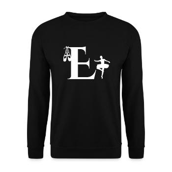 Buchstabe e Ballerina - Unisex Pullover - Schwarz - Vorne - Alina (178cm) & Michal (187cm)