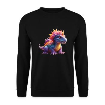 Dinosaurs, for individual text, design - Unisex Sweatshirt - black - Front - Alina (178cm) & Michal (187cm)